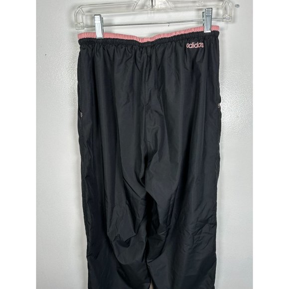 Vintage Y2K Adidas Track Pants Womens Medium Black Pink Straight Pull On Elastic - Picture 12 of 16